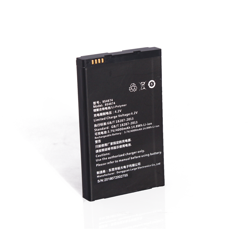 3.7V 4000mAh寬溫聚合物鋰電池，記錄儀備用鋰電池